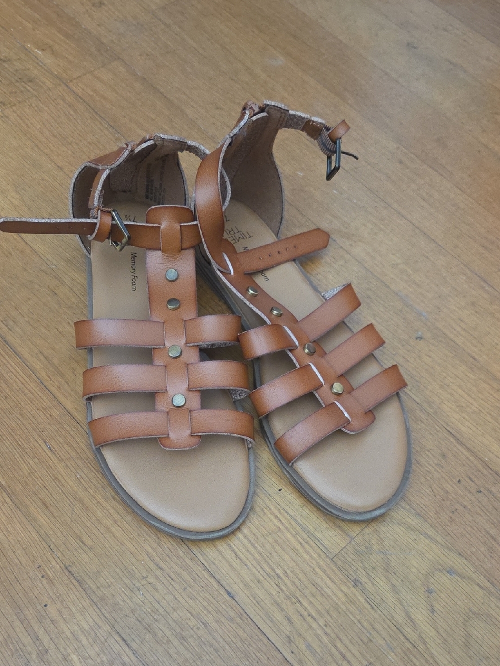 Time & Tru | Tan Strappy Gladiator Sandals